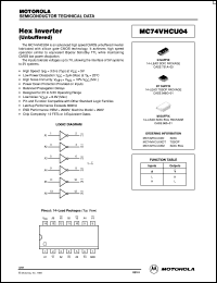 MC74VHCU04MEL datasheet: Hex Inverteer (Unbuffered) MC74VHCU04MEL