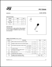 P0130AA datasheet: 0.8A SCRS P0130AA