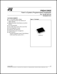 PSD4135G2V datasheet: FLASH IN-SYSTEM-PROGRAMMABLE PERIPHERALS FOR 16-BIT MCUS PSD4135G2V