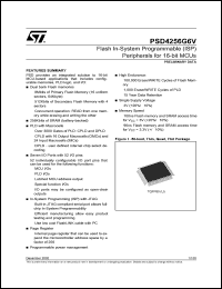 PSD4256G6V datasheet: FLASH IN-SYSTEM PROGRAMMABLE (ISP) PERIPHERALS FOR 16-BIT MCUS PSD4256G6V