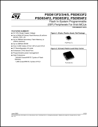 PSD813F4 datasheet: FLASH IN-SYSTEM PROGRAMMABLE (ISP) PERIPHERALS FOR 8-BIT MCUS PSD813F4