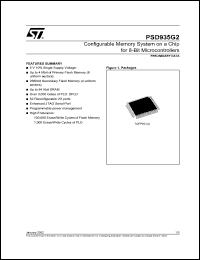 PSD935G2 datasheet: CONFIGURABLE MEMORY SYSTEM ON A CHIP FOR 8-BIT MICROCONTROLLERS PSD935G2