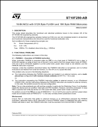 REVISION datasheet: ST10F280 - ERRATA SHEET REVISION AB - FEB 2002 REVISION