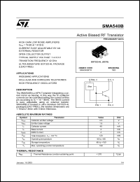 SMA540B datasheet: ACTIVE BIASED RF TRANSISTOR SMA540B