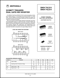 SN74LS14D datasheet:  SCHMITT TRIGGERS DUAL GATE/HEX INVERTER SN74LS14D