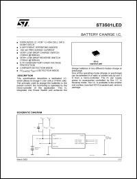 ST3S01LED datasheet: BATTERY CHARGE I.C. ST3S01LED