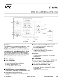 ST40RA166 datasheet: 32-BIT EMBEDDED SUPERH MICROPROCESSOR ST40RA166