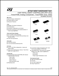 ST52T440 datasheet: 8-BIT ICU WITH TIMER/PWM, ANALOG COMPARATOR, TRIAC/PWM TIMER, WDG, UP TO 8K EPROM ST52T440