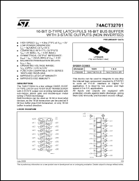 74ACT32701LBR datasheet: 16-BIT D-TYPE LATCH PLUS 16-BIT BUS BUFFER WITH 3-STATE OUTPUT (NON INVERTED) 74ACT32701LBR