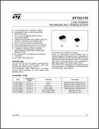 ST75C176CDR datasheet: LOW POWER RS784/RS422 TRANSCEIVER ST75C176CDR