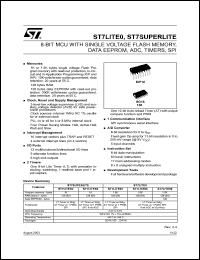 ST7FLITE05 datasheet: 8-BIT MCU WITH SINGLE VOLTAGE FLASH MEMORY, DATA EEPROM, ADC, TIMERS, SPI ST7FLITE05