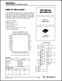 MC10E156FNR2 datasheet: 3-Bit 4:1 Mux Latch MC10E156FNR2
