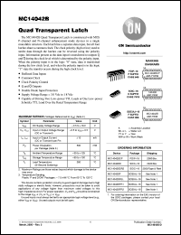 MC14042BDR2 datasheet: Quad Transparent Latch MC14042BDR2