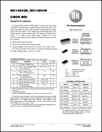 MC14043BFEL datasheet: CMOS MSI MC14043BFEL