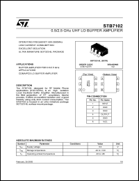 STB7102TR datasheet: 0.1/2.5 GHZ SI MMIC BUFFER AMPLIFIER STB7102TR