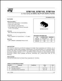 STB7103 datasheet: 0.1/2.5 GHZ SI MMIC BUFFER AMPLIFIER STB7103