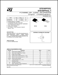 STD30PF03L datasheet: P-CHANNEL 30V 0.025 OHM 24A DPAK/IPAK STRIPFET II POWER MOSFET STD30PF03L