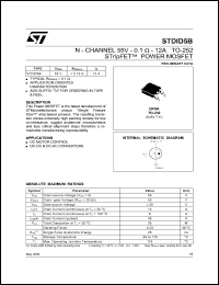 STDID5B datasheet: N-CHANNEL 55V - 0.1 OHM -12A TO-252 STRIPFET POWER MOSFET STDID5B
