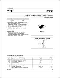 STF42 datasheet: SMALL SIGNAL NPN TRANSISTOR STF42