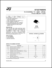 STGD7NB60ST4 datasheet: N-CHANNEL 7A - 600V DPAK POWERMESH IGBT STGD7NB60ST4