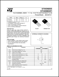 STH8NB90FI datasheet: N-CHANNEL 900V - 1.1 OHM - 8A - TO-247/ISOWATT218 POWERMESH MOSFET STH8NB90FI