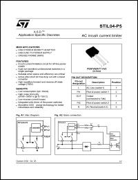 STIL04-P5 datasheet: AC INRUSH CURRENT LIMITER STIL04-P5