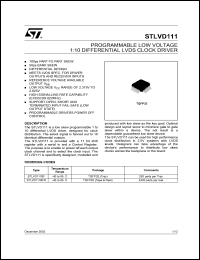 STLVD111BF datasheet: PROGRAMMABLE LOW VOLTAGE 1:10 DIFFERENTIAL CLOCK DRIVER STLVD111BF