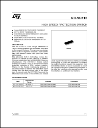 STLVD112BTR datasheet: HIGH SPEED PROTECTION SWITCH STLVD112BTR