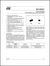 STLVDS31BTR datasheet: HIGH SPEED DIFFERENTIAL LINE DRIVERS STLVDS31BTR