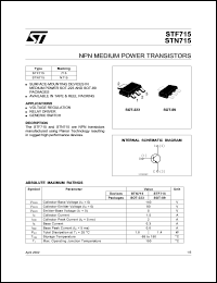STN715 datasheet: NPN MEDIUM POWER TRANSISTORS STN715