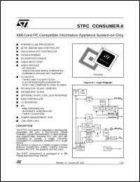 STPCC4 datasheet: STPC CONSUMER-II DATASHEET / X86 CORE PC COMPATIBLE INFORMATION APPLIANCE SYSTEM-ON-CHIP STPCC4