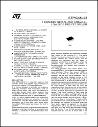 STPIC44L02PTR datasheet: 4 CHANNEL SERIAL AND PARALLEL LOW SIDE PRE-FET DRIVER STPIC44L02PTR