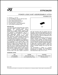 STPIC6A259MTR datasheet: POWER LOGIC 8-BIT ADDRRESSABLE LATCH STPIC6A259MTR