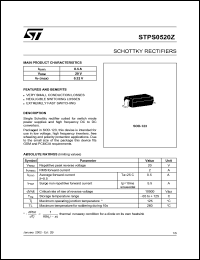 STPS0520Z datasheet: SCHOTTKY RECTIFIERS STPS0520Z