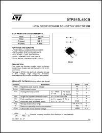 STPS15L45CB datasheet: LOW DROP POWER SCHOTTKY RECTIFIER STPS15L45CB