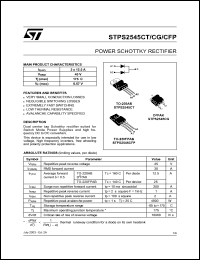 STPS2545CG datasheet: POWER SCHOTTKY RECTIFIER STPS2545CG