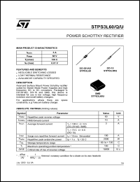 STPS3L60RL datasheet: POWER SCHOTTKY RECTIFIER STPS3L60RL