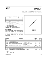 STPS5L60 datasheet: POWER SCHOTTKY RECTIFIER STPS5L60