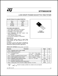 STPS6030CW datasheet: LOW DROP POWER SCHOTTKY RECTIFIER STPS6030CW