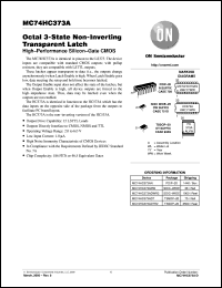 MC74HC373AN datasheet: Octal 3-State NonInverting Transparent Latch MC74HC373AN