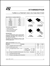 STTH8R06D datasheet: TURBO 2 ULTRAFAST HIGH VOLTAGE RECTIFIER STTH8R06D