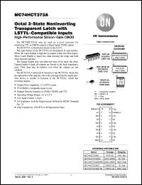 MC74HCT373ADTR2 datasheet: Octal 3-State NonInverting Transparent Latch with LSTTL-Compatible Inputs MC74HCT373ADTR2