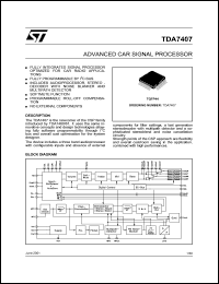 TDA7407 datasheet: ADVANCED CAR SIGNAL PROCESSOR TDA7407