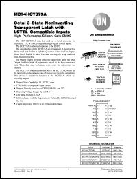 MC74HCT373ADWR2 datasheet: Octal 3-State NonInverting Transparent Latch with LSTTL-Compatible Inputs MC74HCT373ADWR2