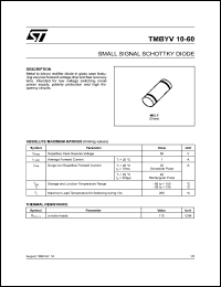 TMBYV10-60FILM datasheet: SMALL SIGNAL SCHOTTKY DIODE TMBYV10-60FILM