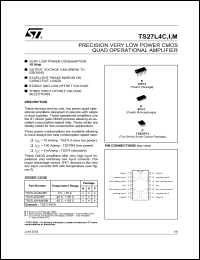 TS27L4ACDT datasheet: PRECISION VERY LOW POWER CMOS QUAD OP-AMPS TS27L4ACDT