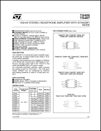 TS486 datasheet: 100MW STEREO HEADPHONE AMPLIFIER WITH STANDBY MODE TS486