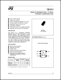 TS7211AILT datasheet: SINGLE BICMOS RAIL TO RAIL %B5POWER COMPARATOR TS7211AILT