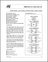 TSH110ILT datasheet: WIDE BAND, LOW NOISE OPERATIONAL AMPLIFIERS TSH110ILT