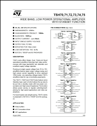 TSH70CD datasheet: WIDE BAND, LOW POWER OPERATIONAL AMPLIFIER TSH70CD